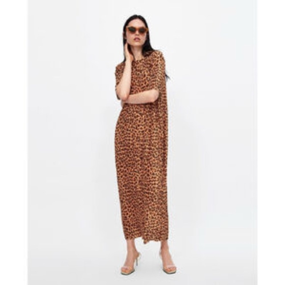 Zara Brown and Black Sleeveless Maxi Dress